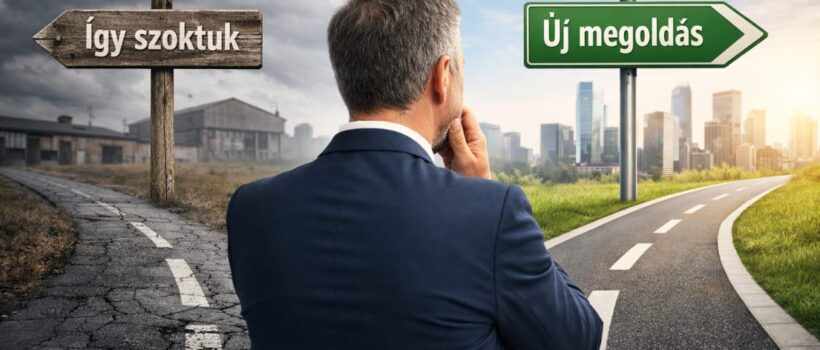 vezető döntési helyzetben a megszokott működés és az új megoldás között választ