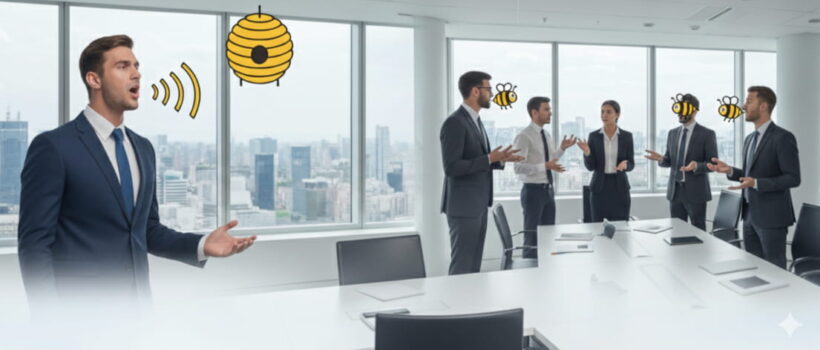 Feszült cégvezető az irodai káoszban – az emberi tényező problémája.